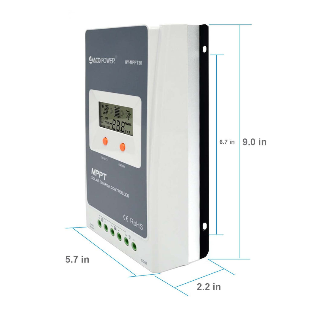 Controlador de carga solar MPPT Midas de 30 amperios con MT-50 DiSALMA ADVENTURE