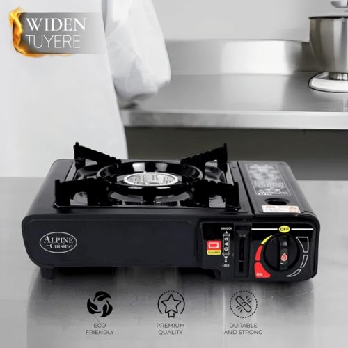 Hornilla de gas portátil y ligera Alpine Cuisine para exteriores e interiores. Camping, camper, caravana. DiSALMA ADVENTURE