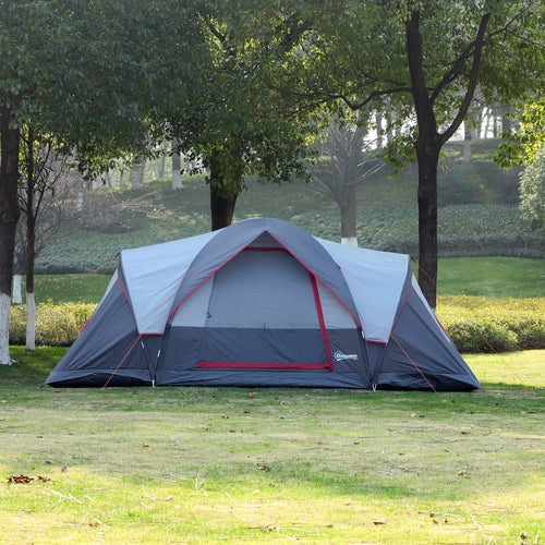 Tienda de campaña Outsunny para exteriores, con estructura de acero y fibra de vidrio para 5-6 personas, incluye bolsa. DiSALMA ADVENTURE