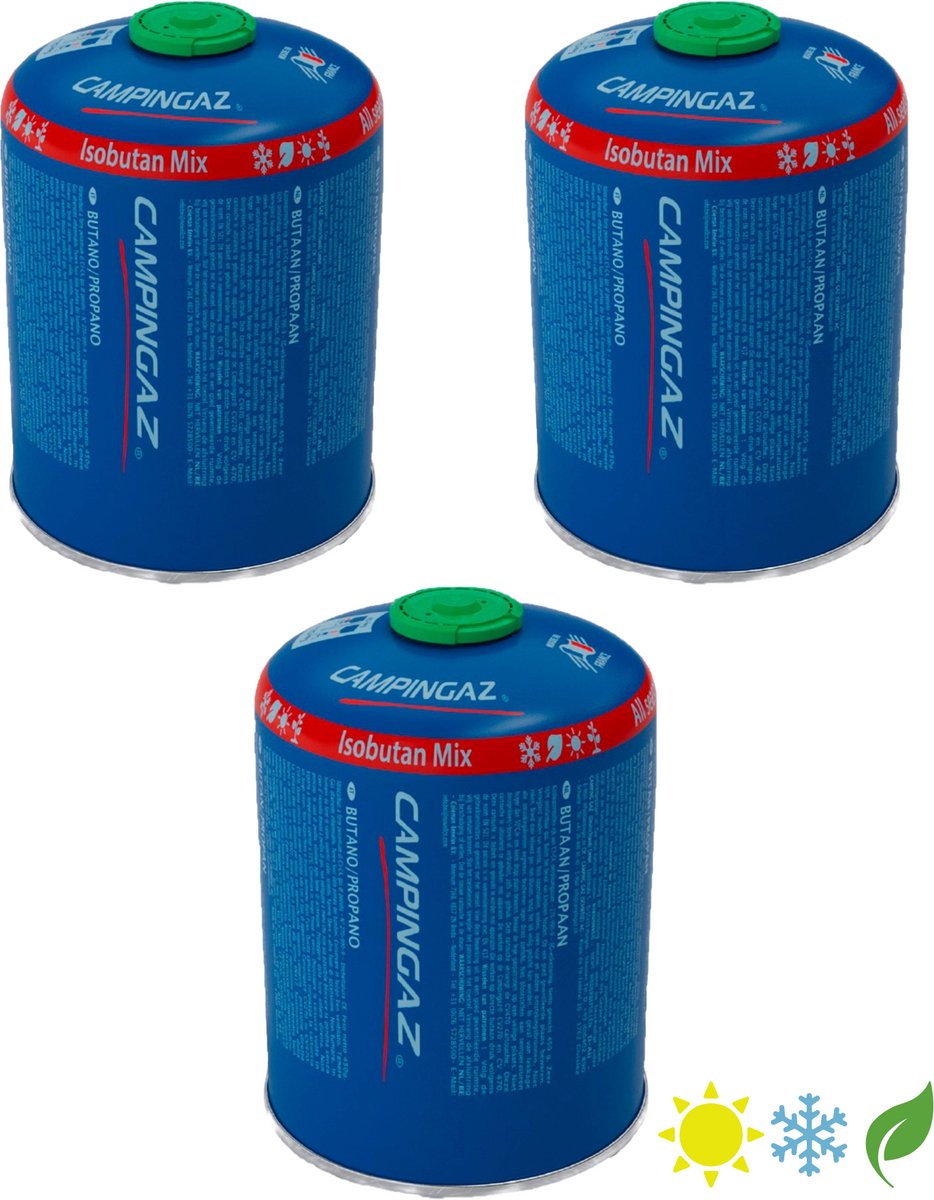 Campingaz cv470 para todas las estaciones - 3 piezas - sistema de clic - 450 g de isobutano propano - gas. DiSALMA ADVENTURE