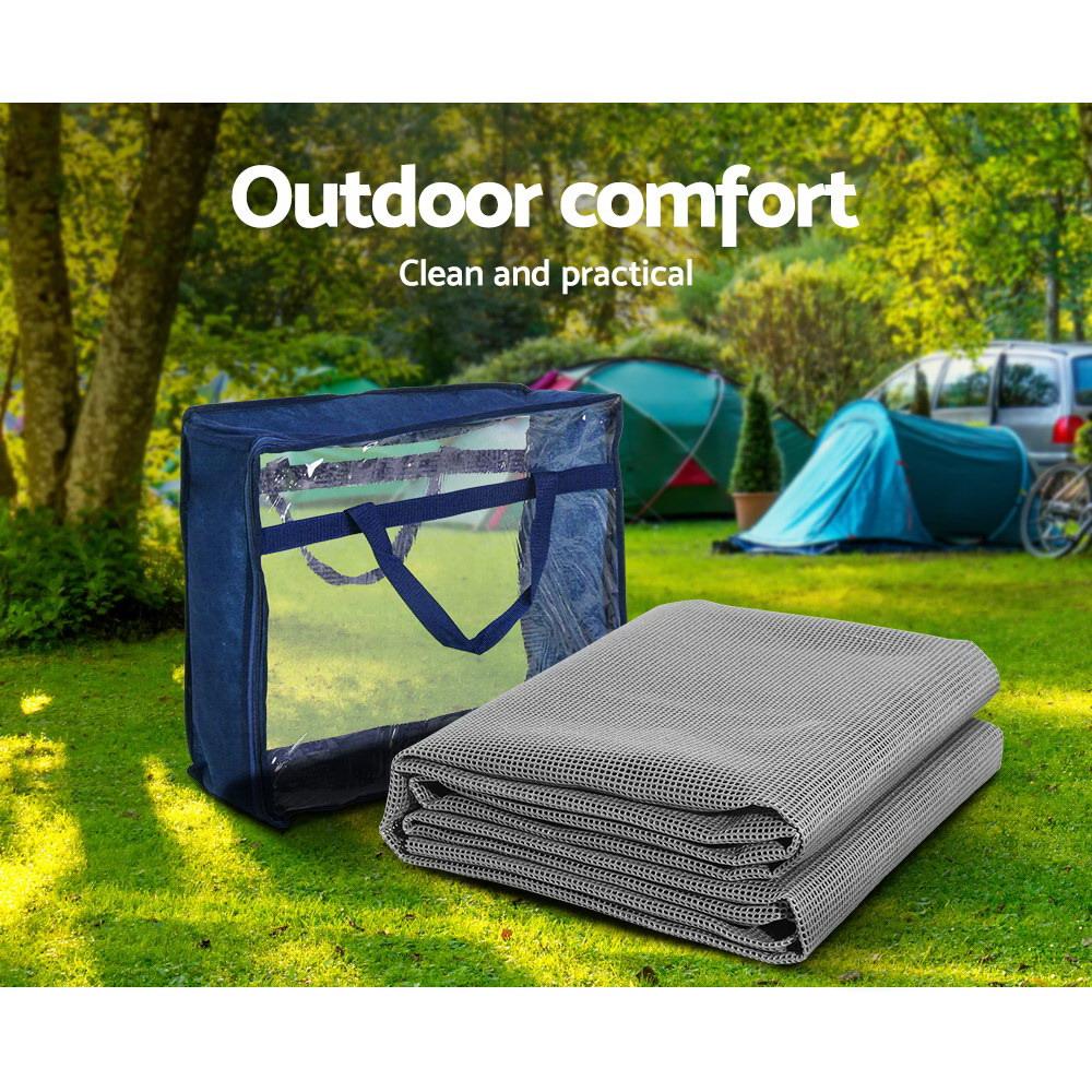 Alfombrillas de malla Weisshorn de 6 m x 2,5 m para anexos de caravanas y camping. DiSALMA ADVENTURE