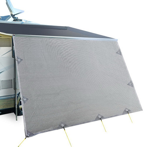 Toldo enrollable con pantalla de privacidad para caravana de 4,3 x 1,95 m, para pared lateral y parasol.DiSALMA ADVENTURE