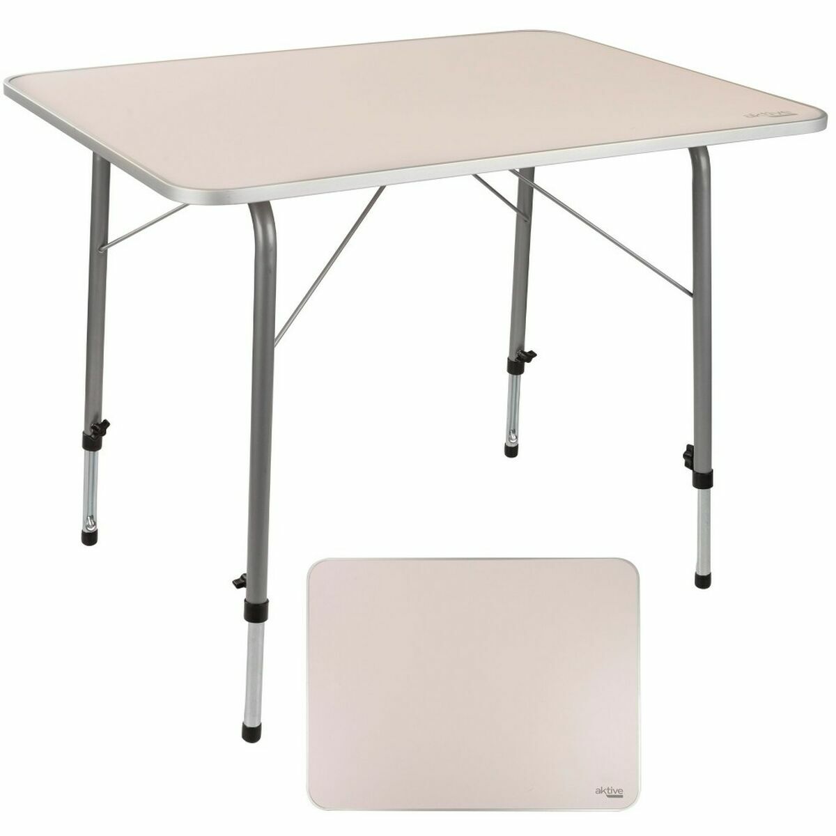 Mesa plegable Aktive 80x60 cm blanca camping DiSALMA