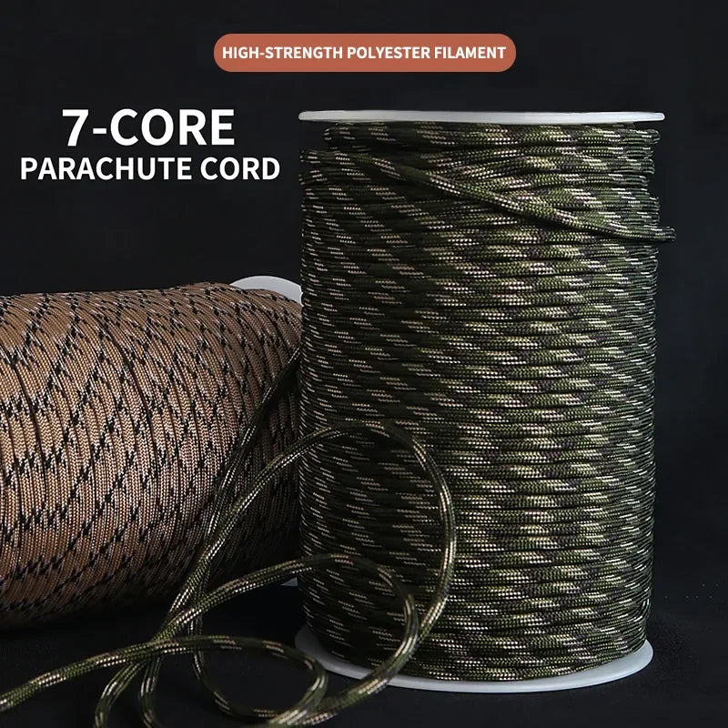 Cuerda de paracord 550 de 7 núcleos, 5, 8, 16 y 31 m, diámetro de 4 mm, para acampada al aire libre. DiSALMA ADVENTURE