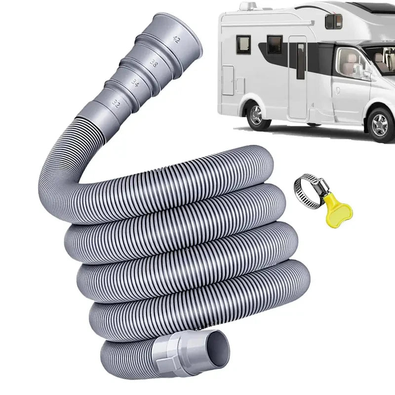 Manguera de desagüe plegable para caravanas de 3 m – Kit a prueba de fugas con adaptador ajustable DiSALMA ADVENTURE