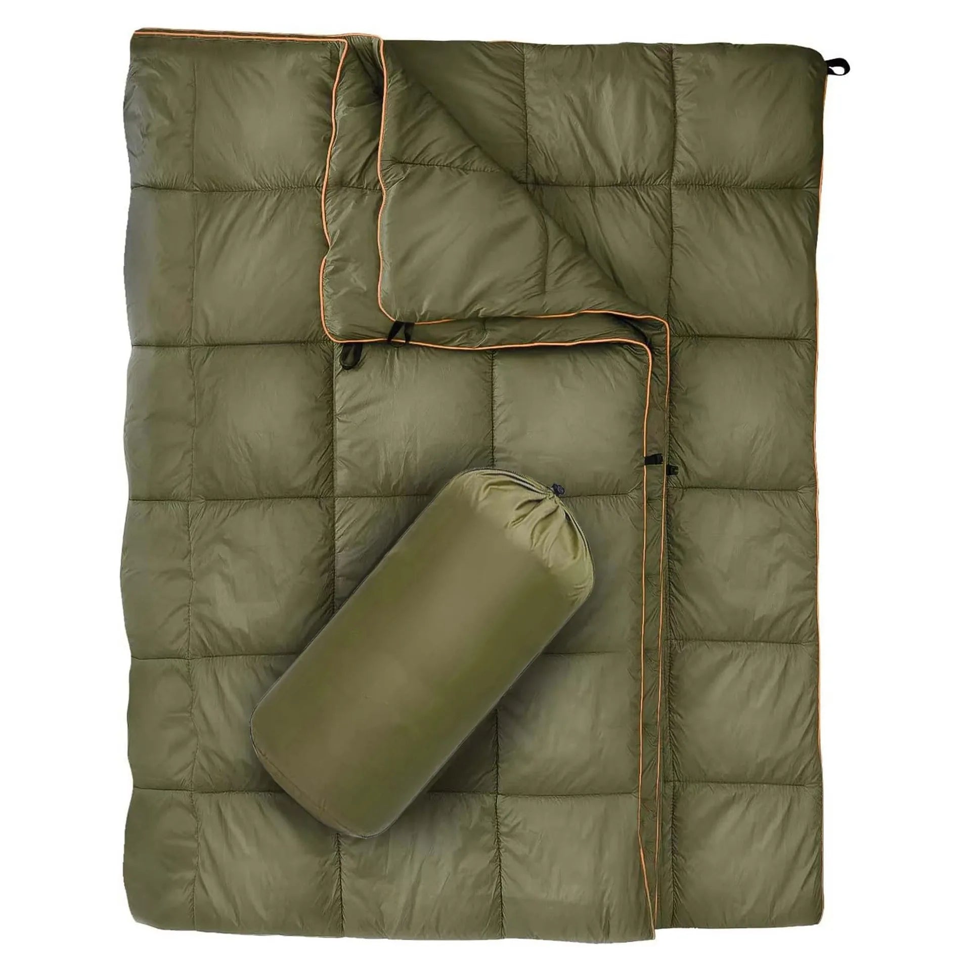 Manta de camping ligera para todas las estaciones, color verde. DiSALMA ADVENTURE