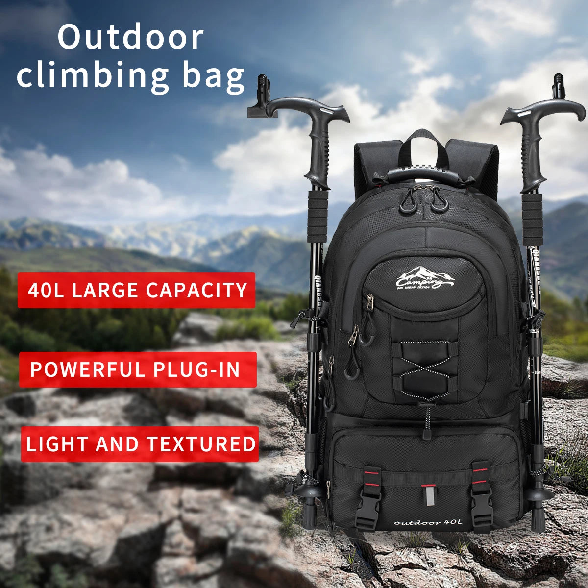 Mochila Ligera Impermeable Para Senderismo Al Aire Libre De 40L. DiSALMA ADVENTURE