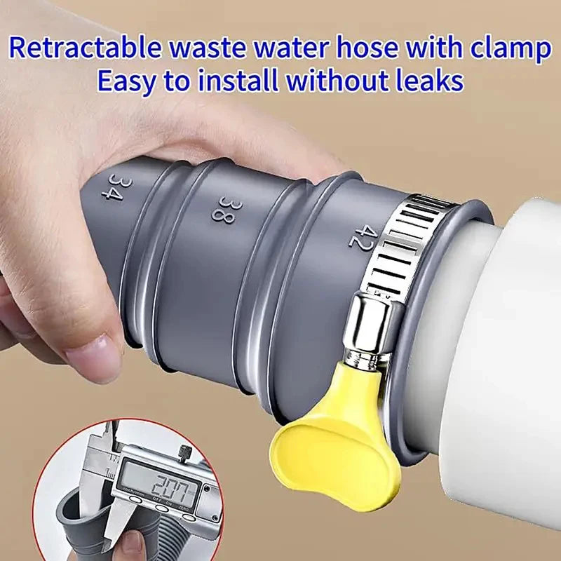 Manguera de desagüe plegable para caravanas de 3 m – Kit a prueba de fugas con adaptador ajustable DiSALMA ADVENTURE