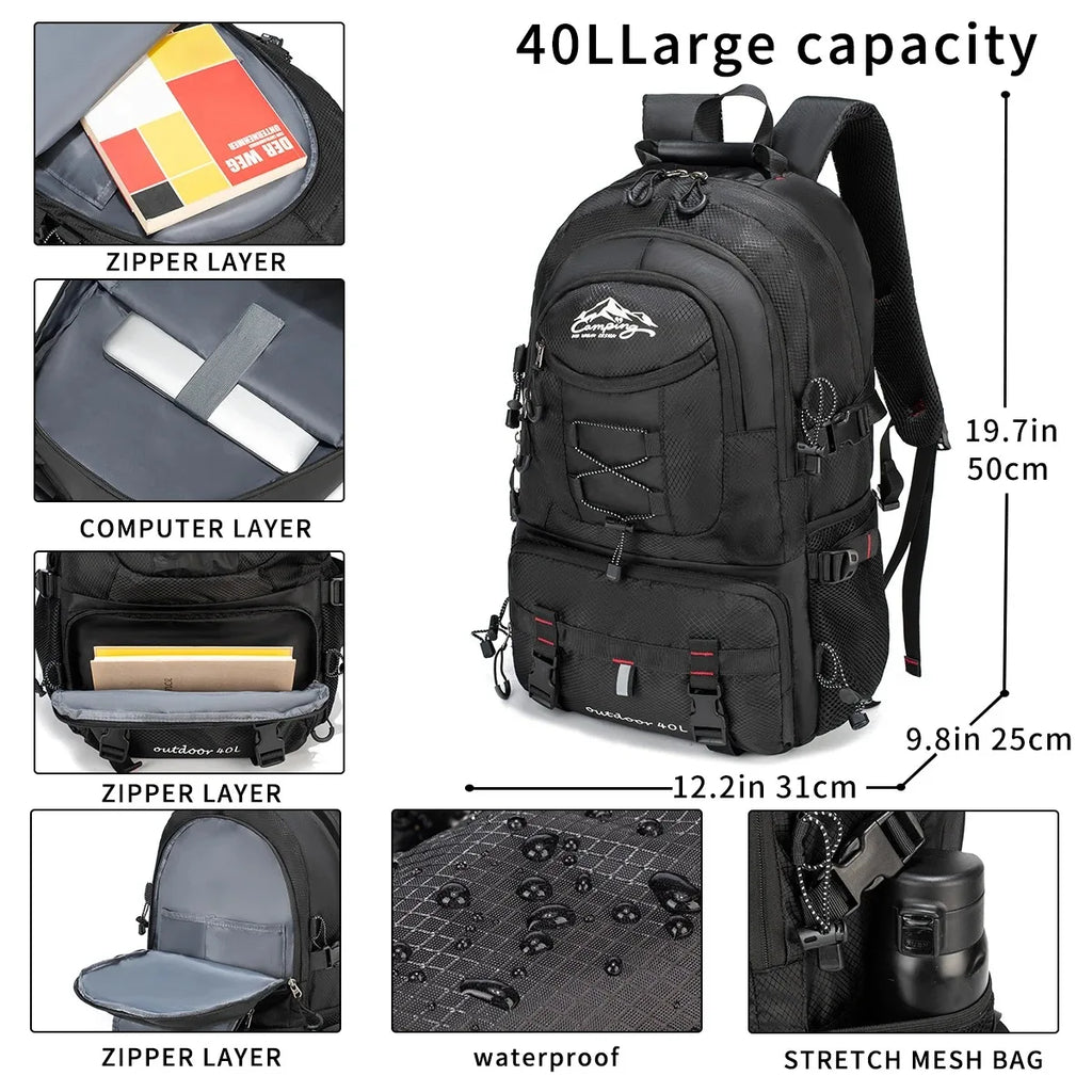 Mochila Ligera Impermeable Para Senderismo Al Aire Libre De 40L. DiSALMA ADVENTURE