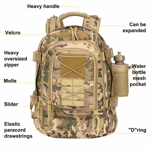 Mochila impermeable de gran capacidad para acampar y actividades al aire libre. DiSALMA ADVENTURE