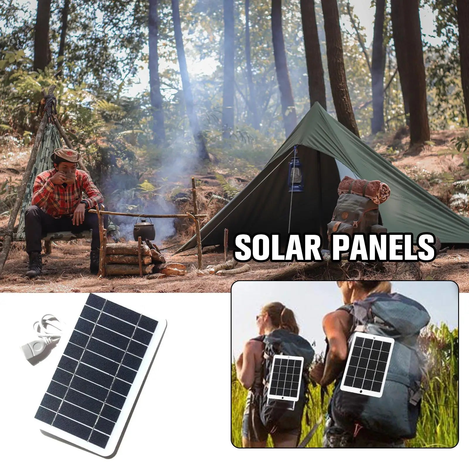 Panel solar portátil. Camping, caravana, camper. DiSALMA ADVENTURE