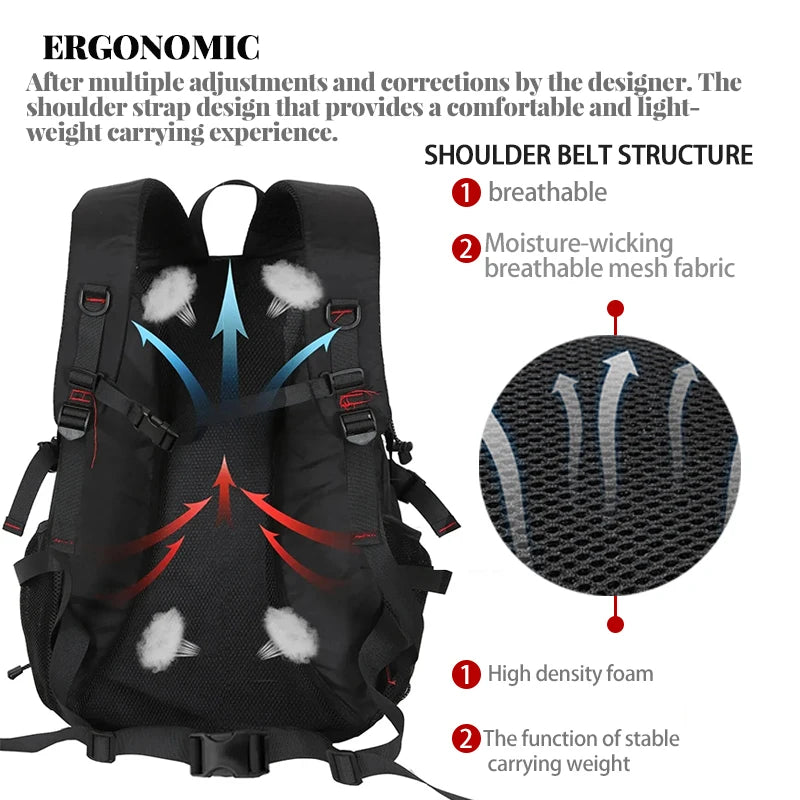 Mochila Ligera Impermeable Para Senderismo Al Aire Libre De 40L. DiSALMA ADVENTURE