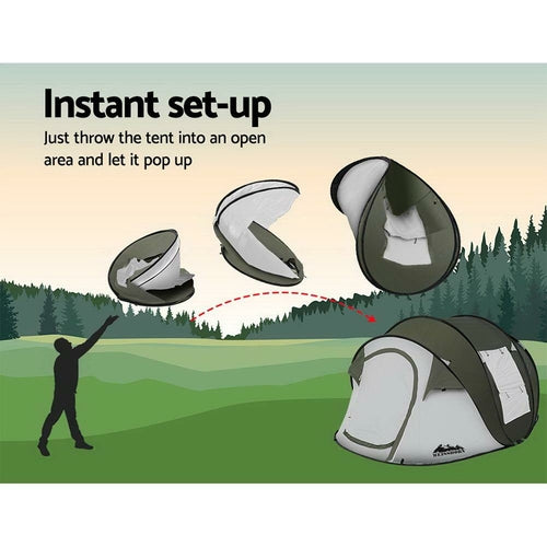 Tienda de campaña Weisshorn Instant Up para 4-5 personas. Tiendas de campaña emergentes para toda la familia. DiSALMA ADVENTURE