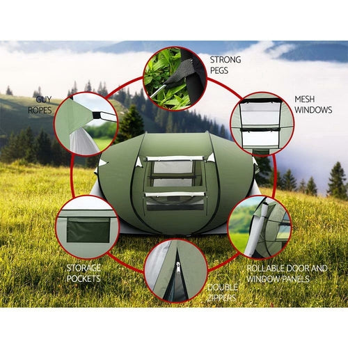Tienda de campaña Weisshorn Instant Up para 4-5 personas. Tiendas de campaña emergentes para toda la familia. DiSALMA ADVENTURE
