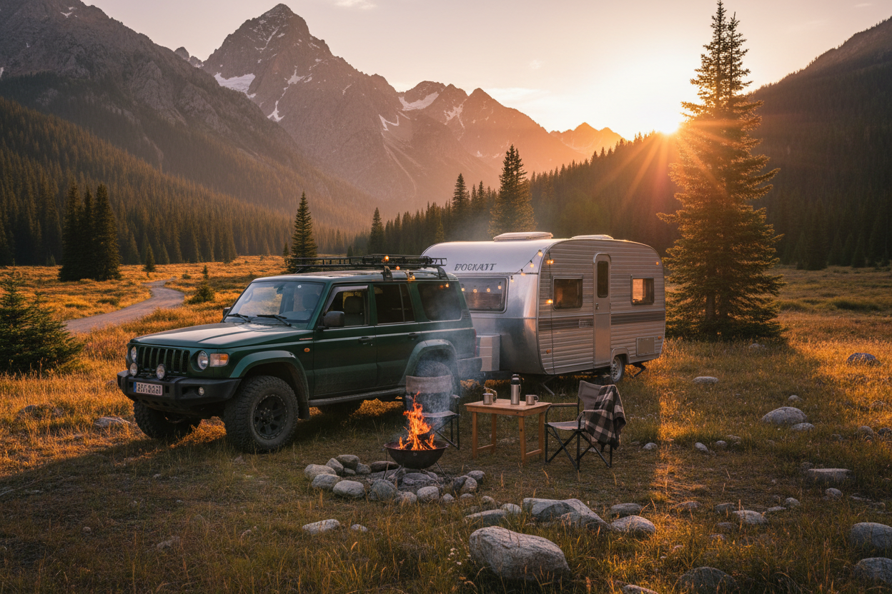 Caravaning - coche con caravana