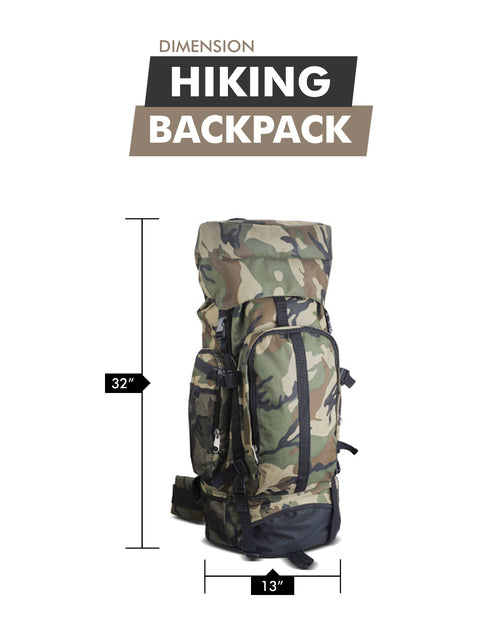 Mochila Senderismo Camuflaje 76cm | Resistente al Agua | DiSALMA
