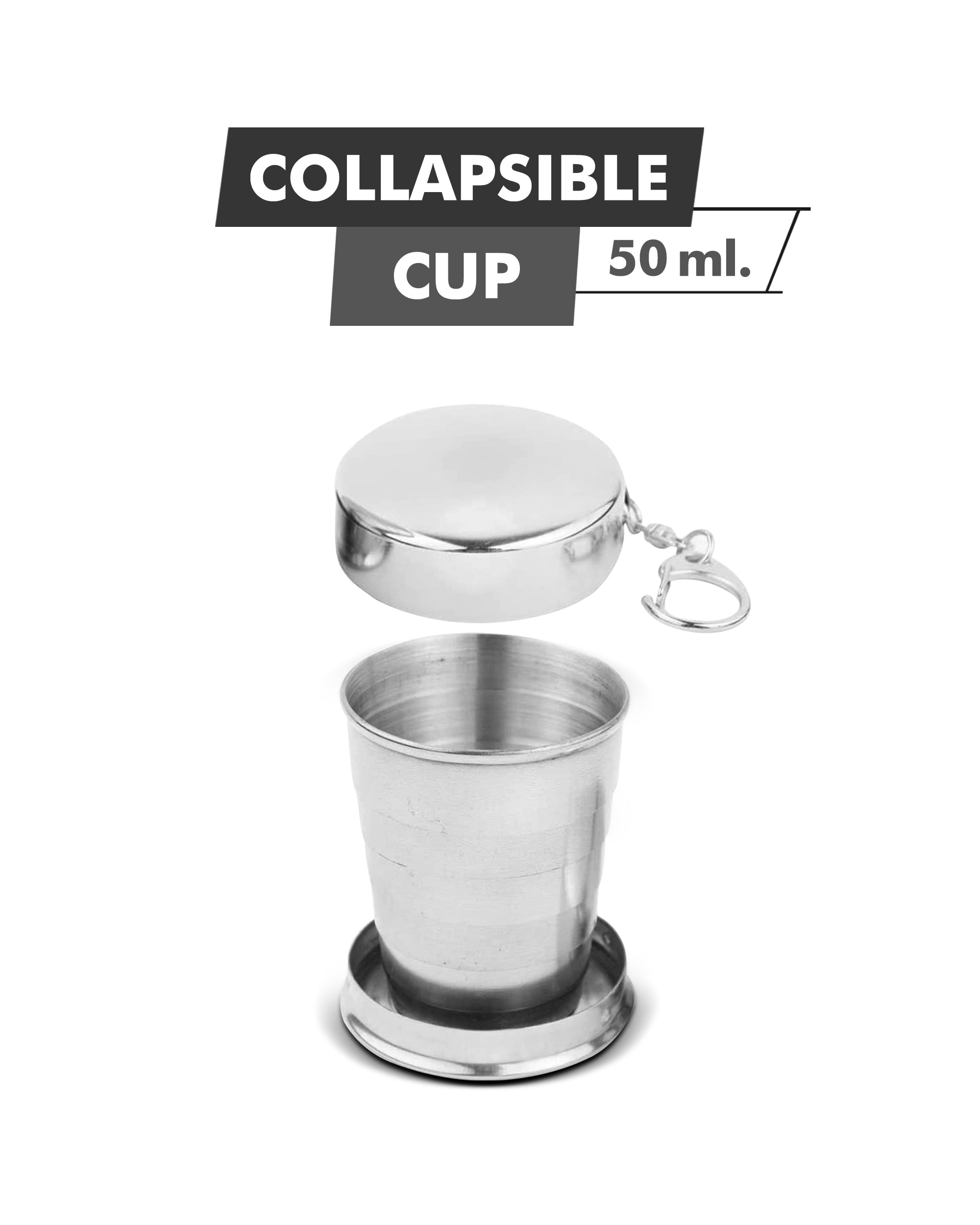 Vaso plegable de acero inoxidable.DiSALMA ADVENTURE