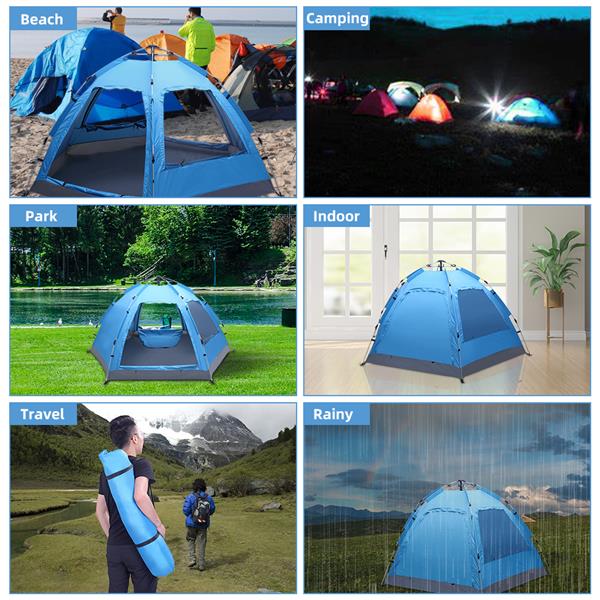 Tienda de campaña familiar automática, de montaje instantáneo e impermeable para acampar y hacer senderismo. DiSALMA ADVENTURE
