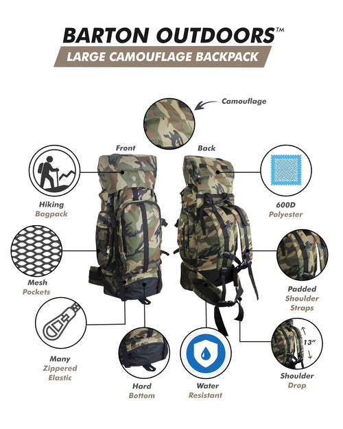 Mochila Senderismo Camuflaje 76cm | Resistente al Agua | DiSALMA