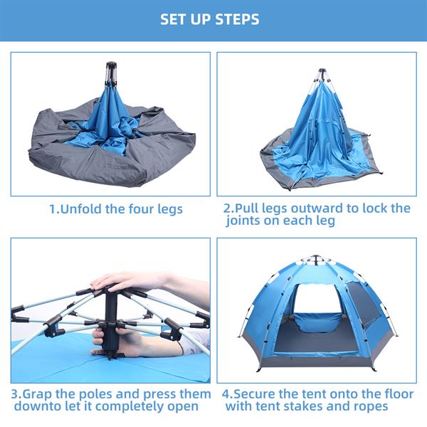 Tienda de campaña familiar automática, de montaje instantáneo e impermeable para acampar y hacer senderismo. DiSALMA ADVENTURE