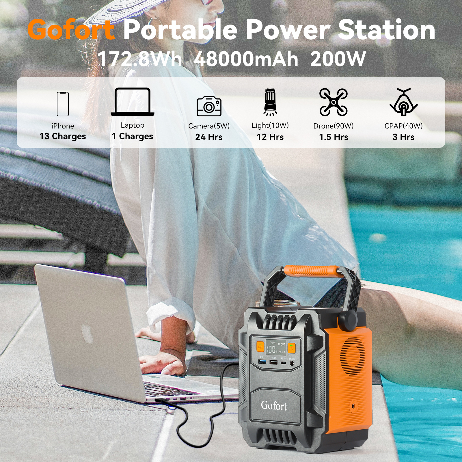 Batería externa con generador solar de 200 W, estación de energía portátil para acampar. DiSALMA ADVENTURE