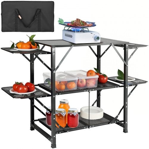 Mesa de cocina para camping, estación de cocina portátil plegable de una sola pieza. DiSALMA ADVENTURE