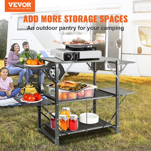 Mesa de cocina para camping, estación de cocina portátil plegable de una sola pieza. DiSALMA ADVENTURE
