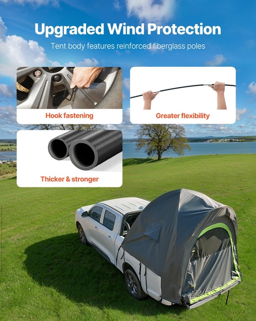 Tienda de campaña para camioneta, apta para camionetas de 1,67 a 1,83 m (5,5 a 6,0 pies), impermeable. DiSALMA ADVENTURE