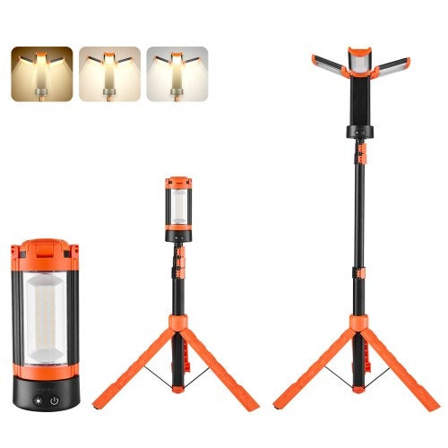 Linterna de trabajo LED con soporte, 10 Ah, linterna de camping inalámbrica recargable. DiSALMA