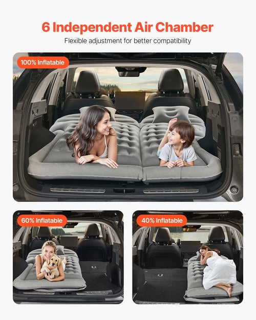 Colchón de aire para coche, colchón inflable para acampar en coche, flocado grueso. DiSALMA ADVENTURE