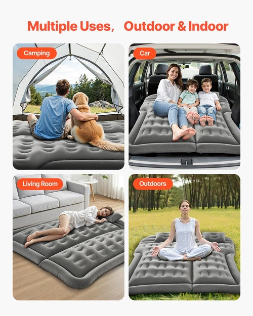 Colchón de aire para coche, colchón inflable para acampar en coche, flocado grueso. DiSALMA ADVENTURE