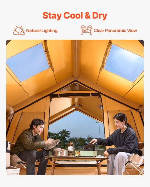 Tiendas de campaña inflables para acampar, tienda de campaña inflable de fácil montaje para 8-12 personas. DiSALMA ADVENTURE