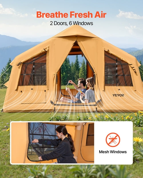 Tiendas de campaña inflables para acampar, tienda de campaña inflable de fácil montaje para 8-12 personas. DiSALMA ADVENTURE