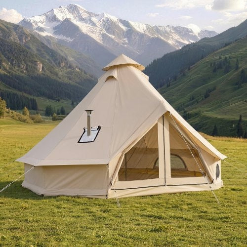Tienda de campaña Oxford Bell Tent, tienda tipo yurta de 4 m para 4 estaciones con salida para estufa.DiSALMA ADVENTURE