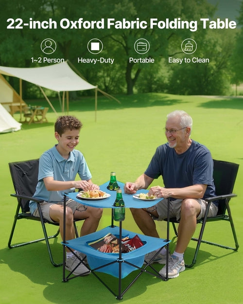 Mesa plegable de camping, mesa de picnic portátil y ligera para exteriores, 600D. DiSALMA ADVENTURE