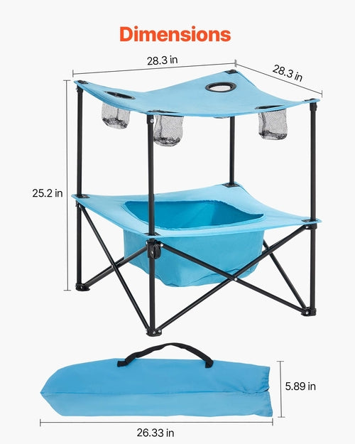 Mesa plegable de camping, mesa de picnic portátil y ligera para exteriores, 600D. DiSALMA ADVENTURE