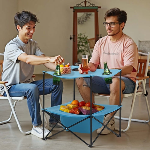Mesa plegable de camping, mesa de picnic portátil y ligera para exteriores, 600D. DiSALMA ADVENTURE